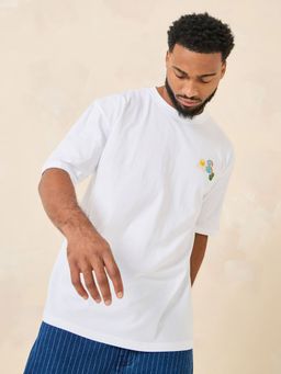 Styli - Back Graphic Cotton Oversized T-Shirt - White