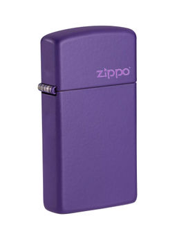 Zippo - Slim Purple Matte Logo Windproof Pocket Lighter