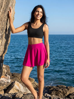 AOBA - Women'S Casual Swim Top with Skirt