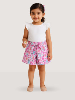 ZACH & KIKI - Girls Pastel Bloom Skort