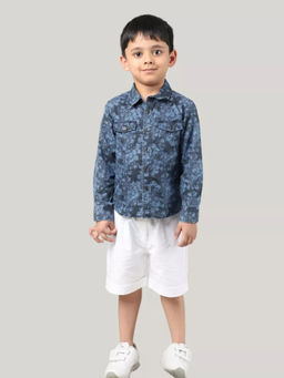 ZACH & KIKI - Boys Denim Printed Shirt