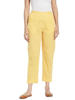 Fabindia - Cotton Cambric Tapered Pants - Yellow