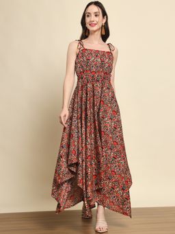 Trend Arrest - Multi Printed Handkerchief Hem Dress