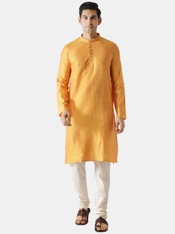 KISAH - Men Yellow Kurta and Churidar (Set of 2)