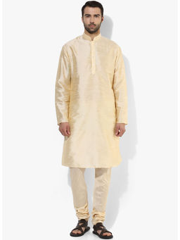 KISAH - Men Cream Kurta and Churidar (Set of 2)