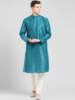 KISAH - Men Blue Kurta and Churidar (Set of 2)
