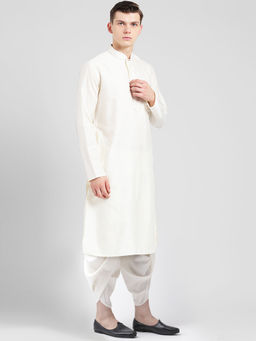 KISAH - Men Off White Kurta and Dhoti (Set of 2)