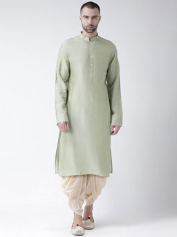 KISAH - Men Green Kurta and Dhoti (Set of 2)