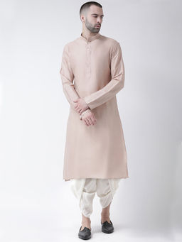 KISAH - Men Beige Kurta and Dhoti (Set of 2)