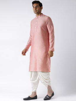 KISAH - Men Pink Kurta and Dhoti (Set of 2)