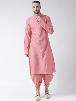 KISAH - Men Pink Kurta and Dhoti (Set of 2)