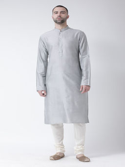 KISAH - Men Grey Kurta and Churidar (Set of 2)