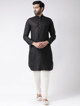 KISAH - Men Black Kurta and Churidar (Set of 2)