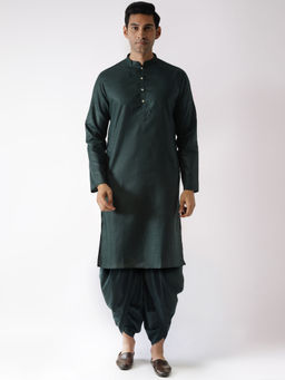 KISAH - Men Green Kurta and Dhoti (Set of 2)