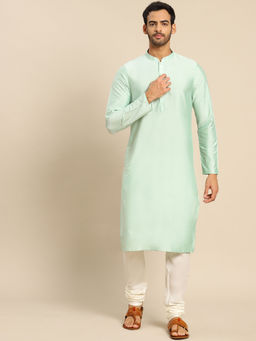 KISAH - Men Green Kurta and Churidar (Set of 2)