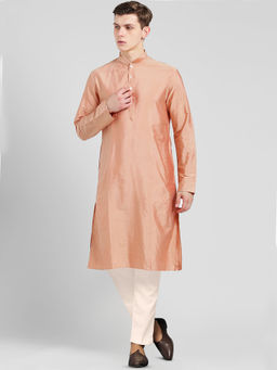 KISAH - Mens Peach Kurta Trousers (Set of 2)