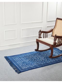 Fabindia - Blue Anjay Dabu Cotton Dhurrie