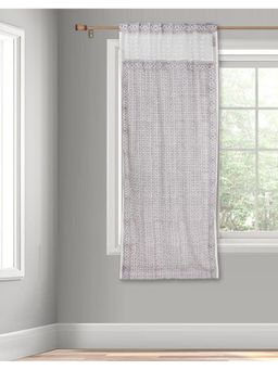 Fabindia - Purple Jamuni Cotton Hand Block Window Curtain (5 Feet)