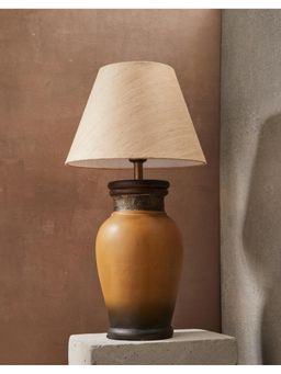 Fabindia - Yellow Nargis Ceramic Table Lamp Without Shade
