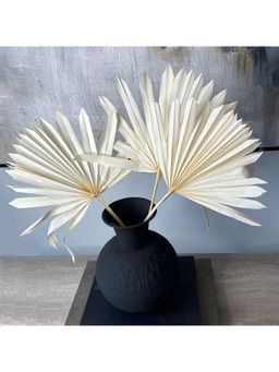 Vanchai - Off White Palm Leaf 12"- Pack of 5 Dried Flowers, Vase Filler For Home Decor
