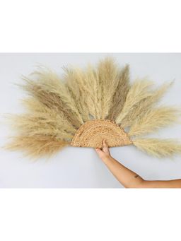 Vanchai - Off White Pampas Grass Sun Decor Wall Art