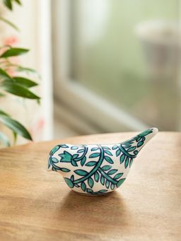 ExclusiveLane - Perching Bird' Ceramic Decorative Showpiece Figurine (Hand-Painted)