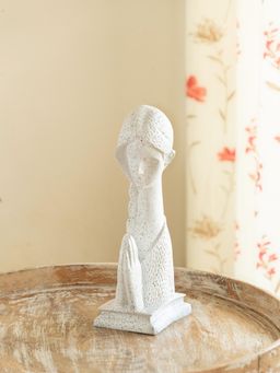 ExclusiveLane - The White Praying Lady' Resin Decorative Showpiece Figurine