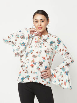 CRIMSOUNE CLUB - Women White Floral Top