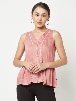 CRIMSOUNE CLUB - Women Peach Front Open Top