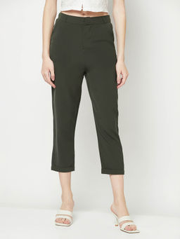 CRIMSOUNE CLUB - Women Olive Peg Trouser