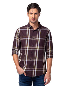 Spykar - Wine Full Sleeves Twill Shirt for Men