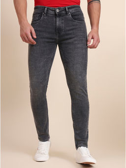 Greenfibre - Grey Cotton Blend Washed Slim Fit Jeans