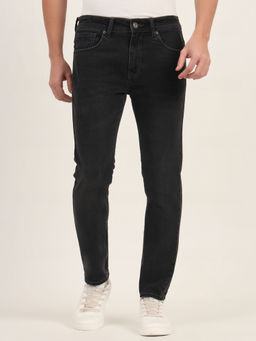Greenfibre - Charcoal Grey Washed Cotton Stretch Slim Fit Casual Jeans