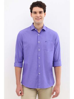 Allen Solly - Men Purple Slim Fit Solid Full Sleeves Casual Shirt