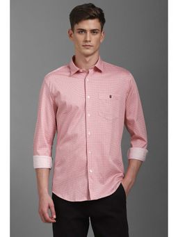 Louis Philippe - Men Peach Regular Fit Printed Full Sleeves Casual Shirt