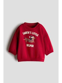 H&M - Boys Red Printed Sweatshirt