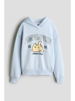 H&M - Girls Blue Oversized Printed Hoodie