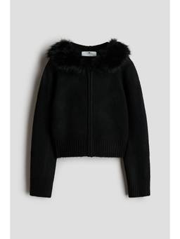 H&M - Girls Black Hooded Cardigan