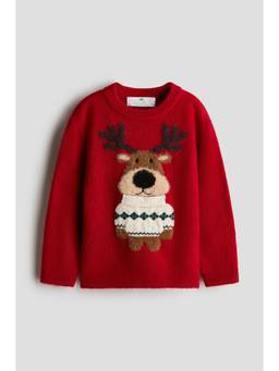 H&M - Boys Red Motif-Detail Jumper
