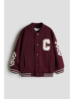 H&M - Boys Red Relax-Fit Baseball Jacket