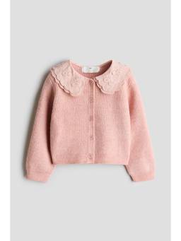 H&M - Girls Pink Collared Cardigan