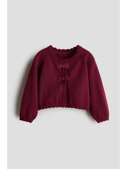 H&M - Girls Red Bow-Detail Cardigan