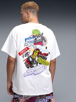 Puma - Men White Oversized Basketball T-shirt