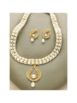 Sri Jagdamba Pearls - Spectacular Dual Line Pearl Jewellery Set