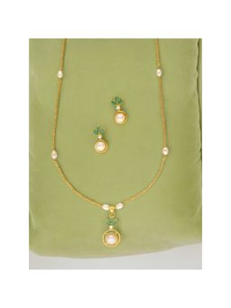 Sri Jagdamba Pearls - Ethereal Green Pearl Jewellery Set