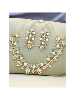 Sri Jagdamba Pearls - Royal Pearl Blue Jewellery Set