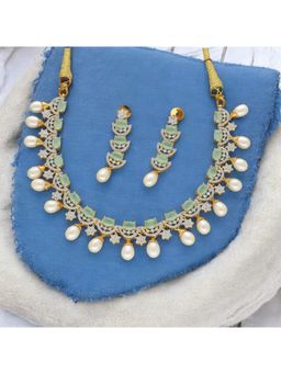 Sri Jagdamba Pearls - Aurora Adornments Pearl Necklace with Pair Of Earrings