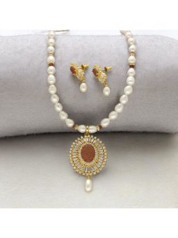 Sri Jagdamba Pearls - Opal Pearl Necklace with Pair Of Earrings