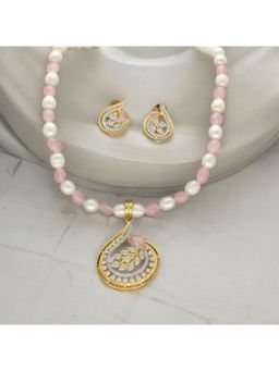 Sri Jagdamba Pearls - Radiant Reverie Pearl Necklace with Pair Of Earrings