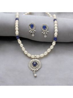 Sri Jagdamba Pearls - Nivid Pearl Necklace with Pair Of Earrings